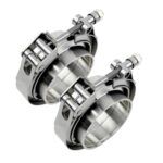 ROADFORMER 3 inch V Band Clamp - 2 sets of Quick Release Vband Clamps with Flanges Stainless Steel for exhaust system, turbocharger, downpipe and mufflers (3" - 2 Pack)