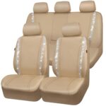 Bling Car Seat Covers Full Set Beige – Sparkly Faux Leather & Rhinestones - Image 9