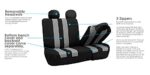Premium Gray Stripe Full Set Car Seat Covers - Universal Fit, Airbag Safe SUV Truck Protection - Image 6