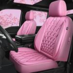 Luxury Pink Leather Car Seat Covers Set – Waterproof, Airbag Safe, SUV Fit - Image 3