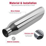 Dual 2.5" to 4" Stainless Steel 18" Exhaust Tips Weld-On Tailpipe Upgrade - Image 6