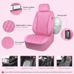 Luxury Pink Leather Car Seat Covers Set – Waterproof, Airbag Safe, SUV Fit - Image 5