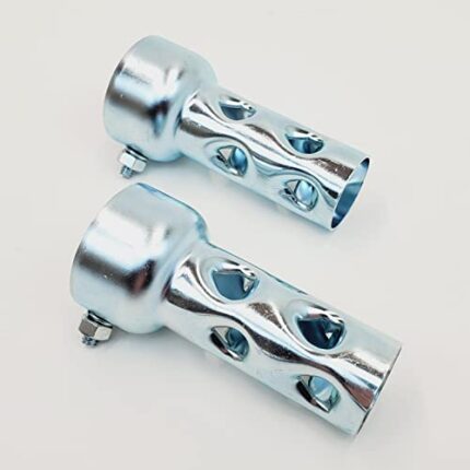 4” SHORT Exhaust Baffles for 2" OD Exhaust Pipes & Mufflers – Noise Reducer/Silencer - SOLD AS A PAIR w/Mounting Nut & Bolt – Galvanized Steel – Motorcycle, Harley, Chopper, Bobber, Cafe Racer