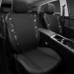 Sparkly Diamond Leather Car Seat Covers - Universal Fit Rhinestone Black Set - Image 7