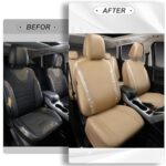Bling Car Seat Covers Full Set Beige – Sparkly Faux Leather & Rhinestones - Image 7