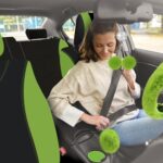 Complete Green Car Interior Protection Kit - Plush Seat Covers, Mats & Wheel Cover Set - Image 6