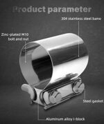 AOCISKA 2.25" Stainless Steel Exhaust Clamp 2-Pack, Band Coupler - Image 4