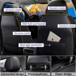 Jeep Liberty Leather Seat Covers 2002-2012 | Waterproof Full Set Protector Black - Image 4