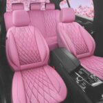 Luxury Pink Leather Car Seat Covers Set – Waterproof, Airbag Safe, SUV Fit - Image 7