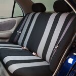 Premium Gray Stripe Full Set Car Seat Covers - Universal Fit, Airbag Safe SUV Truck Protection - Image 3