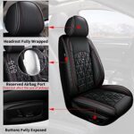 Jeep Liberty Leather Seat Covers 2002-2012 | Waterproof Full Set Protector Black - Image 6