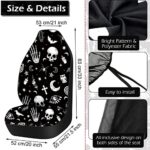 Skeleton Cat Moon Stars Car Seat Cover Set - Universal Fit, Thick Cushion, Comfort Upgrade - Image 2