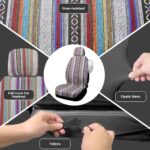 Boho Baja Car Seat Covers Full Set with Steering Wheel & Belt Pads - Image 2