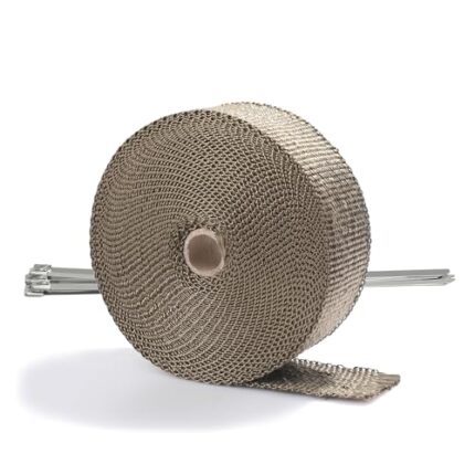 ARTR Titanium Wrap 2 Inch x 50 Feet Exhaust Header Heat Wrap Kit with 10pcs 11.8 Inch Stainless Steel Locking Ties