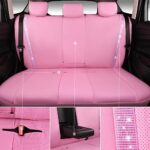 Luxury Pink Rhinestone Car Seat Covers - Universal Fit Bling Leather Protector - Image 6