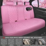 Luxury Pink Leather Car Seat Covers Set – Waterproof, Airbag Safe, SUV Fit - Image 4