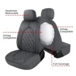 CAROMOP Waterproof PU Leather Car Seat Covers Set for SUVs & Sedans - Image 5