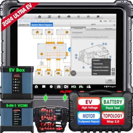 Autel MaxiSYS Ultra EV: 2024 Top EV Diagnostic Scan Tool, High-Voltage System Battery Pack Analyze, Up of MSUltra MS909EV, Motor TruSpeed, Topology 2.0, $1000 EVDiag KIT, ECU Programming, 40 Service