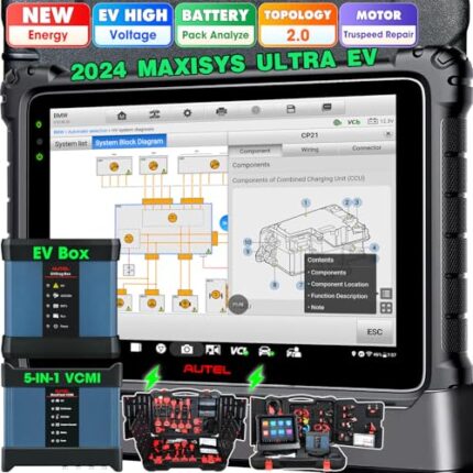 Autel MaxiSYS Ultra EV: 2024 Top UltraEV Scanner w/ $1000 EVDiag KIT, High-Voltage System & Battery Pack Analyze, Up of Ultra MS909EV, Topology 2.0, ECU Programming, 40 Reset, Motor Truspeed 5in1 VCMI