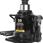 BIG RED 20 Ton (40,000 LBs) Torin Hydraulic Stubby Low Profile Car Bottle Jack for Auto Repair and House Lift, Black, AT92007AB