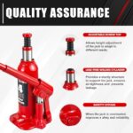 Heavy-Duty 4-Ton Hydraulic Bottle Jack for Cars, Trucks & RVs with Carry Case - Image 2
