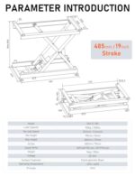 Electric Scissor Lift Table 350LB, Adjustable Height 195-680MM Platform - Image 2