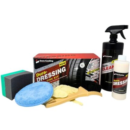 DURA-COATING TECHNOLOGY, Dressing Total Tire Kit, XL Kit for 2-3 Car/Truck Kit “ All Inclusive Tire Shine, and Cleaner Kit for a Lasting Shine and Brilliant Finish - 32 Ounce Tire Cleaning Spray