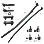 Detroit Axle - 4WD Front 10pc Suspension Kit for 03-08 Dodge Ram 2500 3500 Replacement 2003 2004 2005 2006 2007 2008, 4 Ball Joints 4 Tie Rods 2 Adjusting Sleeves