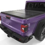 Hard Tri-Fold Tonneau Cover | 5FT Short Bed | Pickup Truck Bed Covers Replacement for Frontier 2005-2023 | Truck Bed Cover Accessories with Led Light