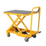 Heavy-Duty Manual Scissor Lift Cart - 1100 lbs Hydraulic Material Handling Trolley - Image 2