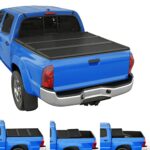 JDMSPEED Hard Tri-Fold Truck Bed Tonneau Cover Compatible with 2005-2015 Toyota Tacoma 5FT Bed Pickup Tonneau Cover Accessories with Led Light and 118 inch Waterproof Strips Bed Cover