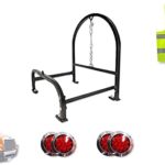 KOZAK Freightliner Semi Truck Accessories Steel Double Tire and Super Single Spare Tire Holder Behind Cab for Tire Sizes 295/75R22.5, 255/70R22.5, 11R22.5 Plus Logo, 4X Trailer Tail Lights, Wipers