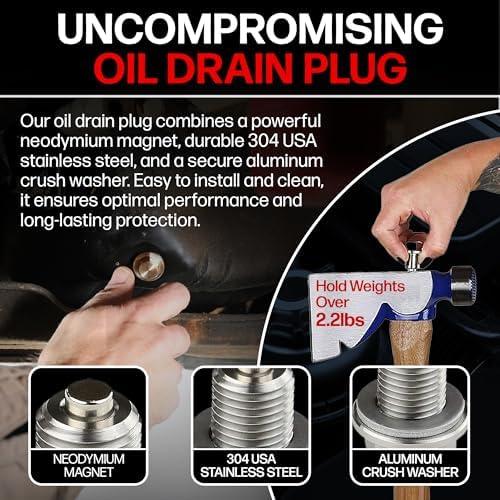 USA-Crafted Oil Drain Plug: Magnet Meets ​Might!