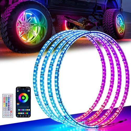 Light ⁢Up Our Rides: 17”⁤ RGB Wheel Lights for All adventures!