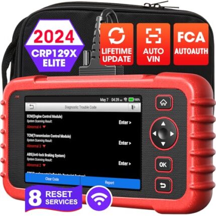 LAUNCH CRP129X Elite 2024 New OBD2 Scanner for Car, FCA AutoAuth, 8 Reset Oil/EPB/SAS/TPMS/BMS/Throttle/DPF Reset/Injector Coding, Scan Tool for ABS/SRS/at/Engine, Lifetime Free Update, Auto VIN