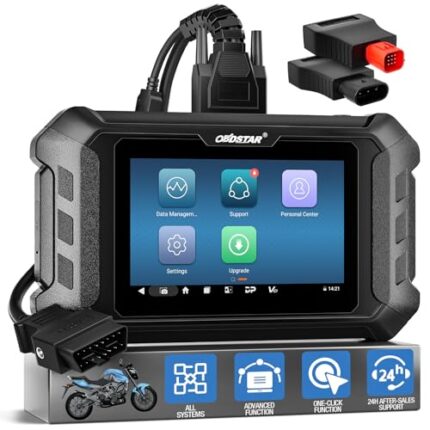 Motorcycle Diagnostic Scan Tool, OBDSTAR iScan for Aprilia All Systems OBD2 Scanner Automotive OBD Code Reader for Engine, ABS, TPMS, Oil Reset, A/F, EOL, IMMO, Auto Vin with 5'' Touch Screen 16GB