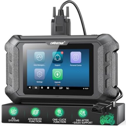 Motorcycle Diagnostic Scan Tool, OBDSTAR iScan for Guzzi All Systems OBD2 Scanner Automotive OBD Code Reader for Engine, ABS, TPMS, Oil Reset, A/F, EOL, IMMO, Auto Vin with 5'' Touch Screen 16GB