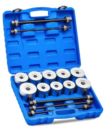 Orion Motor Tech Bushing Press Kit, 27pc Pull and Press Sleeve Kit for Most LCV HGV Engine Cars Vehicles, Universal Seal Bearing Bushing Removal Installation Tool Kit 5 Pulling Spindles with Nuts Case