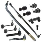 TRQ Tie Rod End Drag Link Ball Joint Sway Bar Link Steering Suspension Kit 12pc Set for 2007-2017 Jeep Wrangler JK