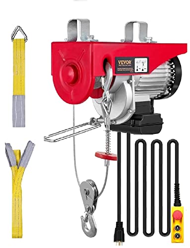VEVOR 14ft 1320lbs Electric Hoist, 110v Electric Hoist 40ft/20ft Lifting Height for Garage Warehouse Factory