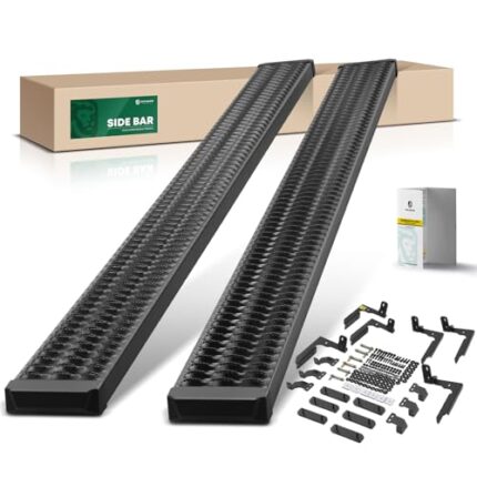 YHTAUTO 7" Running Boards Side Steps Fit Dodge Ram 1500 2009-2010; Ram 1500 2011-2018 1500 Classic 19-24, Extended/Quad Cab, Aluminum Black Powder, Truck Cab Side Step Rails Off-Road Accessories