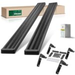YHTAUTO 7" Running Boards Side Steps Fit Ford F-150 15-24, F-250/F-350/F-450 F-550 Super Duty 17-24, Extended/SuperCab, Aluminum Black Powder, Truck Cab Side Step Rails Off-Road Exterior Accessories