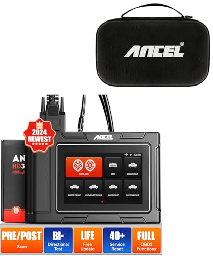 ANCEL HD3500 Pro Pickup Truck OBD2 Scanner with Bidirectional/Service Reset, All Systems Diesel Diagnostic Tool Light Truck & Car 2 in 1 Code Reader Plus ANCEL Protective Eva Bag
