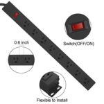 Heavy Duty 8-Outlet Wall Mount Power Strip with Surge Protection, 15A, 6ft Cord - Image 3