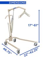 Invacare Lightweight Hydraulic Patient Lift, 450 lb Capacity, Durable Beige - Image 3
