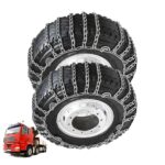 YAGOLD Set of 2 Tire Chains for Trucks 2pcs Snow Chains for Trucks Snow Chains for Car Tires Anti-Skid Thickening Tire Chains Winter Car Accessories No Jack Required 2pcs 235/75R17.5 2pcs 12.00-20