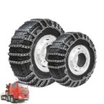 YAGOLD Set of 2 Tire Chains for Trucks 2pcs Snow Chains for Trucks Snow Chains for Car Tires Anti-Skid Thickening Tire Chains Winter Car Accessories No Jack Required 2pcs 285/80R22.5 2pcs 12.00-20
