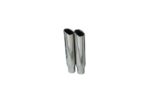 Performance Dual Exhaust Kit 2.5" Aluminized Pipe Stainless Muffler Polished Tips - Image 2