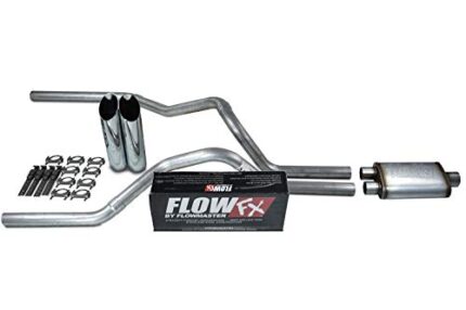 Truck Exhaust Kits - Shop Line Dual Exhaust Sytem 2.5 inch Aluminized Pipe Flowmaster Flow FX Muffler Chrome Tips