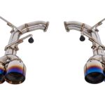 Replacement For 2015-2021 Subaru WRX STi STAINLESS STEEL POLISHED SILVER Muffler Axle Back 4" Double Wall Blue Burnt Quad Tips Exhaust